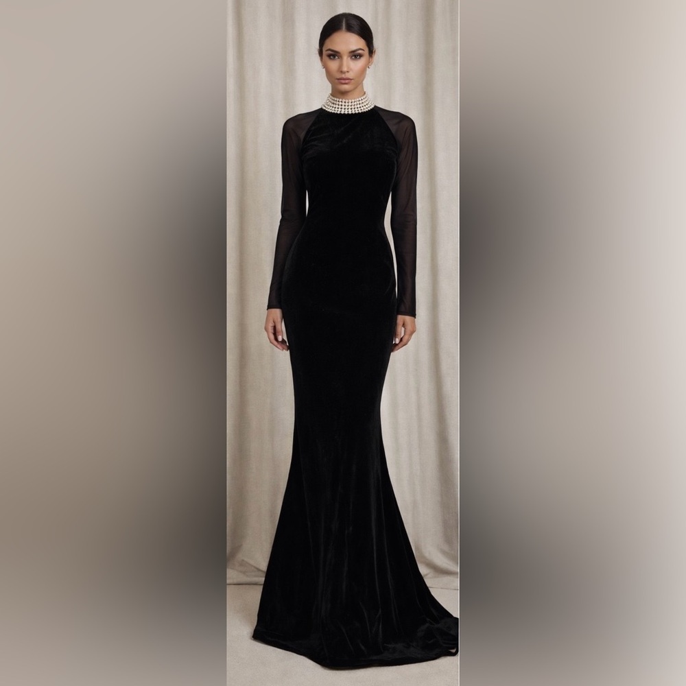 Eliza J Black Velvet Elegant Maxi Dress. Size 6. Nordstrom